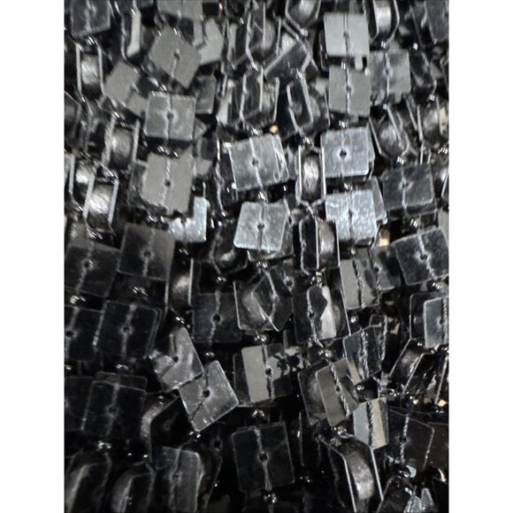 Chicos Black Sequin 16" Long Layered Stacked Statement Necklace NEW - Picture 2 of 13